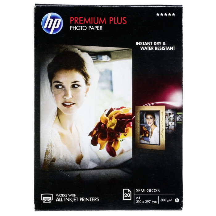 HP Papel Fotográfico Premium Plus Semi-Gloss A4 300g 20 Hojas
