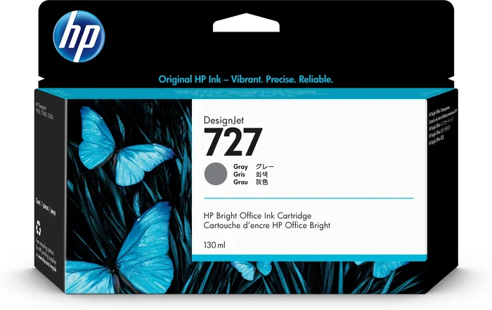 HP Cartucho de tinta 727 Gris 130 ml (B3P24A) HP Cartucho de tinta 727 Gris 130 ml (B3P24A)