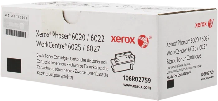 Xerox 106R02759 Tóner Negro Original WorkCentre 6027 – 2000 Páginas Xerox 106R02759 Tóner Negro Original WorkCentre 6027 – 2000 Páginas