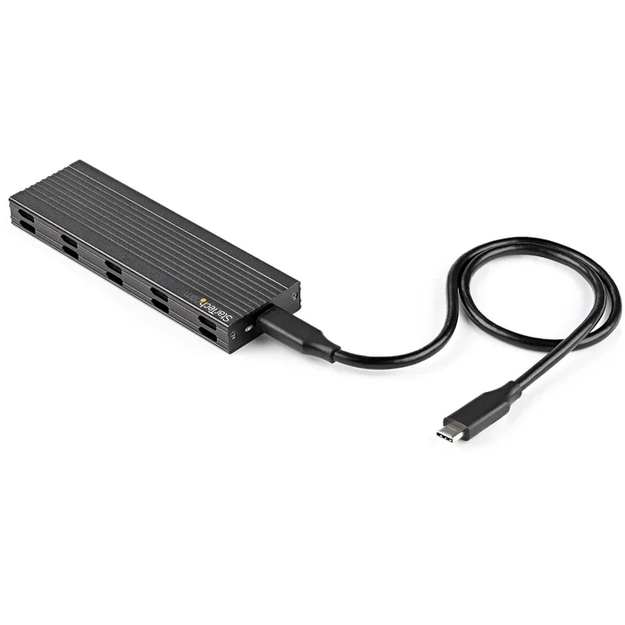 StarTech.com SM2E1BMU31C Caja Externa USB-C 10Gbps para SSD NVMe M.2 PCIe o SATA, Aluminio, Compatible con 2230/2242/2260/2280, Plug & Play, Incluye Cables USB-C y USB-A