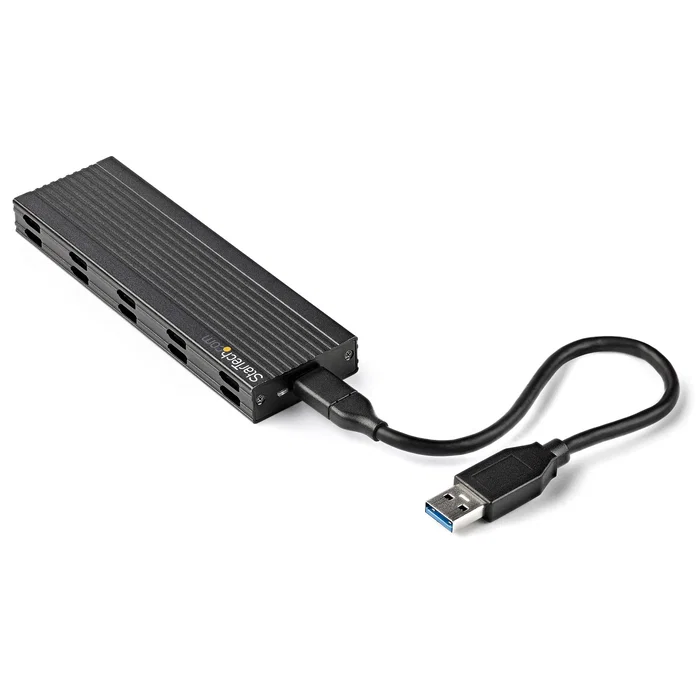 StarTech.com SM2E1BMU31C Caja Externa USB-C 10Gbps para SSD NVMe M.2 PCIe o SATA, Aluminio, Compatible con 2230/2242/2260/2280, Plug & Play, Incluye Cables USB-C y USB-A
