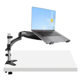 StarTech.com ARMUNONB1 Brazo para Monitor con Bandeja para Laptop - Soporte de Escritorio para Portátil y Monitores hasta 34", 8kg, VESA 75/100, Color Negro