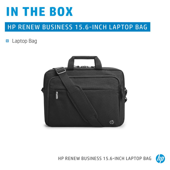 HP Renew Business Bolsa Bandolera para Portátiles de 15,6 pulgadas, Negro