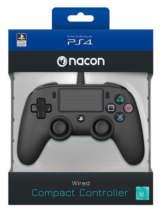 Gamepad nacon ps4 negro cable 3m/touchpad/indicador led/entrada auricular ps4ofcpadblack