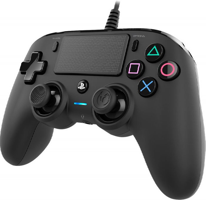 Gamepad nacon ps4 negro cable 3m/touchpad/indicador led/entrada auricular ps4ofcpadblack