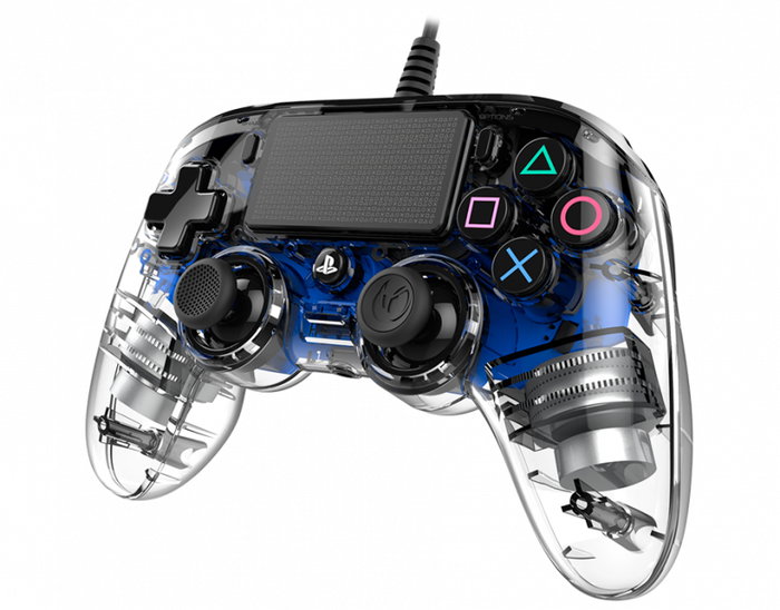 Nacon Ps4Ofcpadclblue Gaming Compact Controller Ps4 Transparent Blue