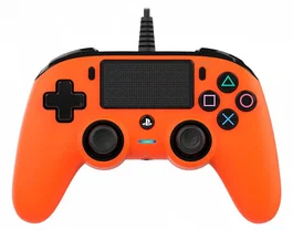 Nacon Gamepad con Cable PS4OFCPADORANGE para PlayStation 4 y PC, Mando Oficial Compatible con PS4, Color Naranja, USB, Función Vibración y Panel Táctil