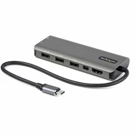 StarTech.com DKT31CMDPHPD Adaptador Multipuertos USB-C a HDMI y Mini DisplayPort 4K 60Hz con Passthrough PD 100W, Hub USB 3.2 Gen 2 (3x USB-A + USB-C), Cable de 30 cm