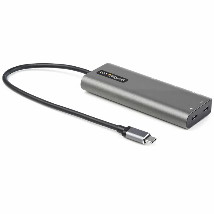 StarTech.com DKT31CMDPHPD Adaptador Multipuertos USB-C a HDMI y Mini DisplayPort 4K 60Hz con Passthrough PD 100W, Hub USB 3.2 Gen 2 (3x USB-A + USB-C), Cable de 30 cm