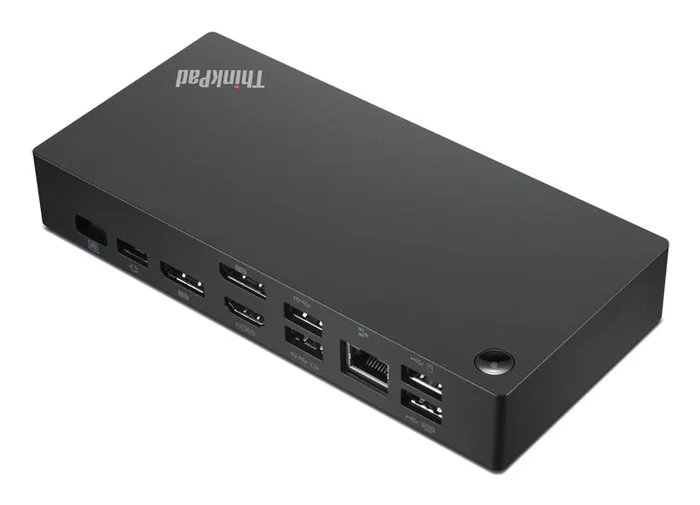Lenovo ThinkPad Universal USB-C Dock Estación de Acoplamiento USB-C 90W para Portátil con HDMI, DisplayPort y Ethernet Gigabit, Negro