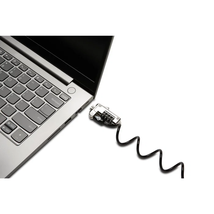 Kensington K60627WW Candado Antirrobo de Combinación NanoSaver para Portátil, Cable Retráctil de Acero 1.8 m, Negro