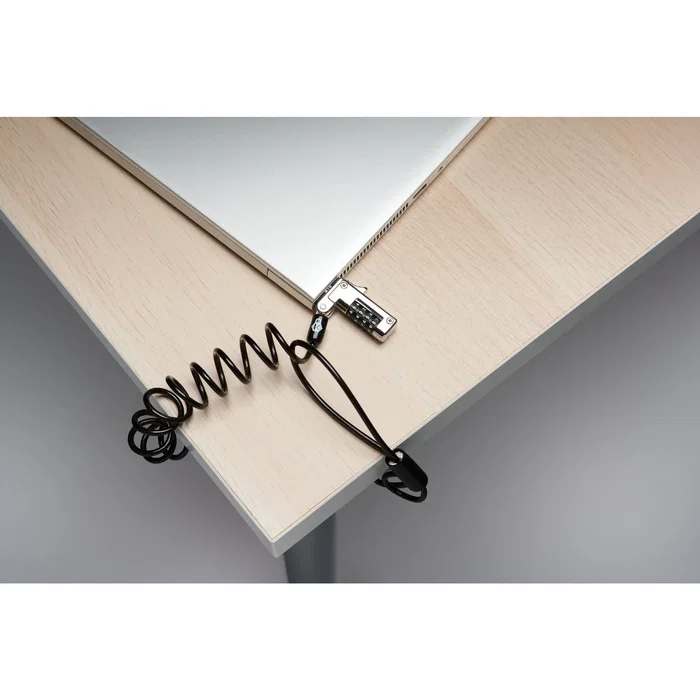 Kensington K60627WW Candado Antirrobo de Combinación NanoSaver para Portátil, Cable Retráctil de Acero 1.8 m, Negro