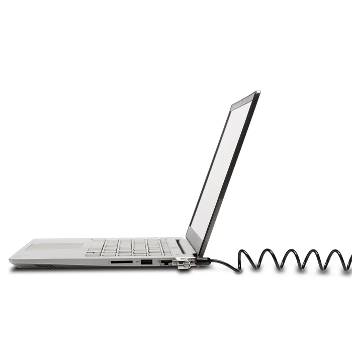 Kensington K60625WW Candado de Seguridad Cable Antirrobo Retráctil 1.8m, Combinación 4 Dígitos Reiniciable, Para Ranura Kensington Estándar, Negro y Plata