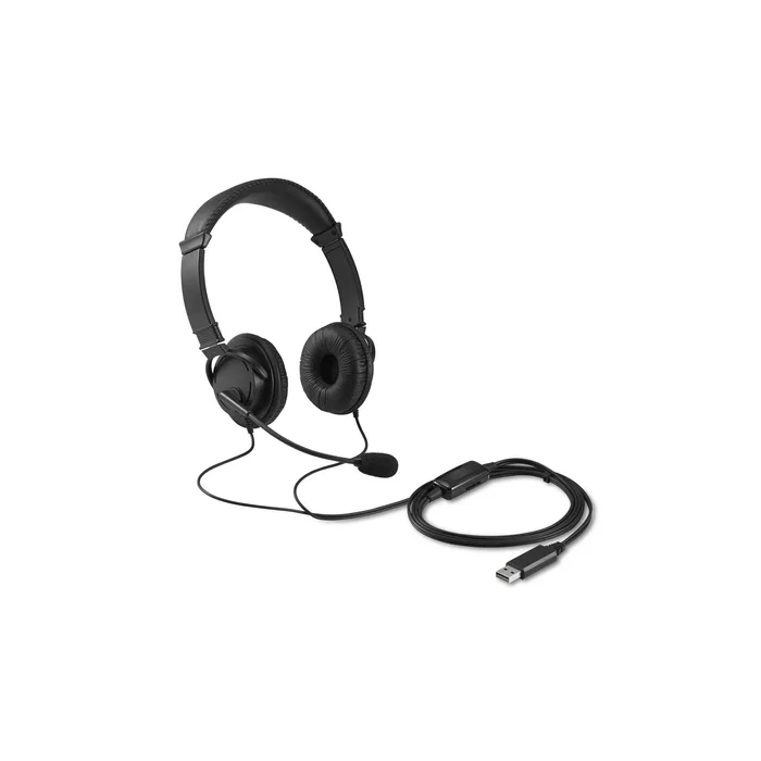 Kensington K33065WW Auriculares Diadema para Oficina/Centro de llamadas, Hi-Fi USB, Micrófono Boom con Cancelación de Ruido, Control de Volumen, Supraaural, Negro