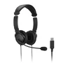 Kensington K33065WW Auriculares Diadema para Oficina/Centro de llamadas, Hi-Fi USB, Micrófono Boom con Cancelación de Ruido, Control de Volumen, Supraaural, Negro