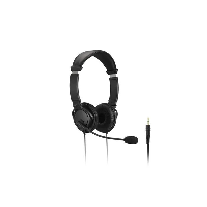 Kensington K33597WW - Auriculares Diadema con Micrófono para PC - Cancelación de Ruido, Control de Volumen, Alámbrico, 40mm, Negro - Compatible con Windows, Mac, Chromebook