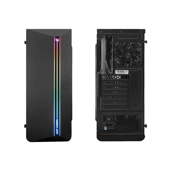 Deep Gaming Torre ATX DGC-200 Negro con Cristal Templado, Iluminación ARGB, 2xUSB 3.0, Soporta Gráficas 360mm y Placas ATX/mATX