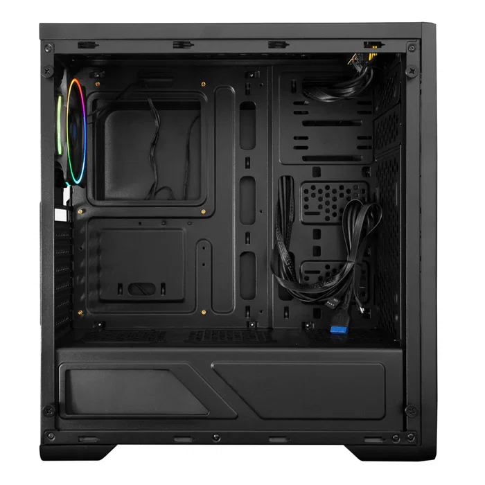 Deep Gaming Torre ATX DGC-200 Negro con Cristal Templado, Iluminación ARGB, 2xUSB 3.0, Soporta Gráficas 360mm y Placas ATX/mATX