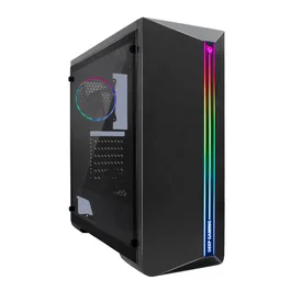 Deep Gaming Torre ATX DGC-200 Negro con Cristal Templado, Iluminación ARGB, 2xUSB 3.0, Soporta Gráficas 360mm y Placas ATX/mATX
