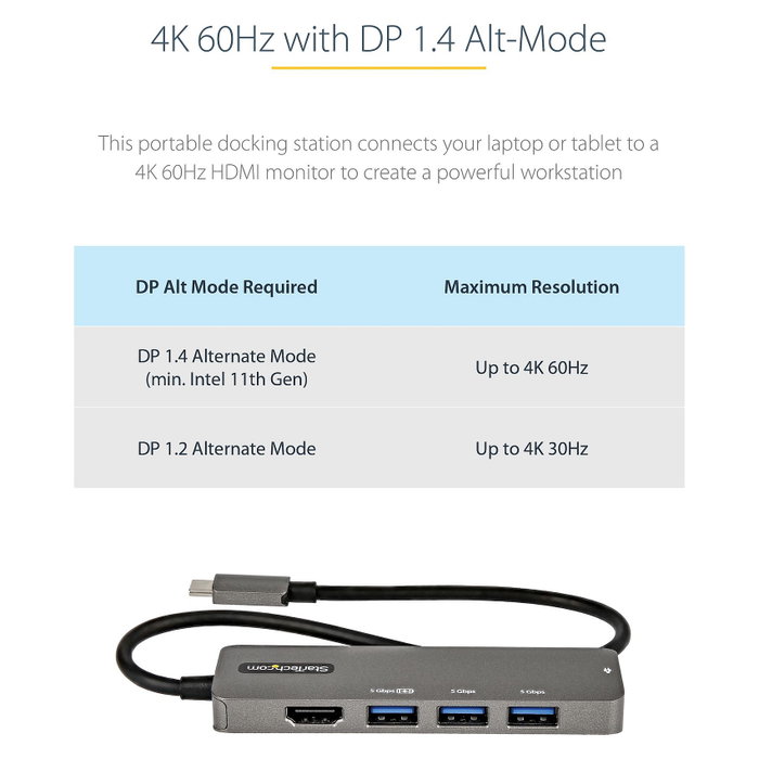 StarTech.com Adaptador Multipuertos USB-C DKT30CHPD3 HDMI 4K 60Hz 100W PD