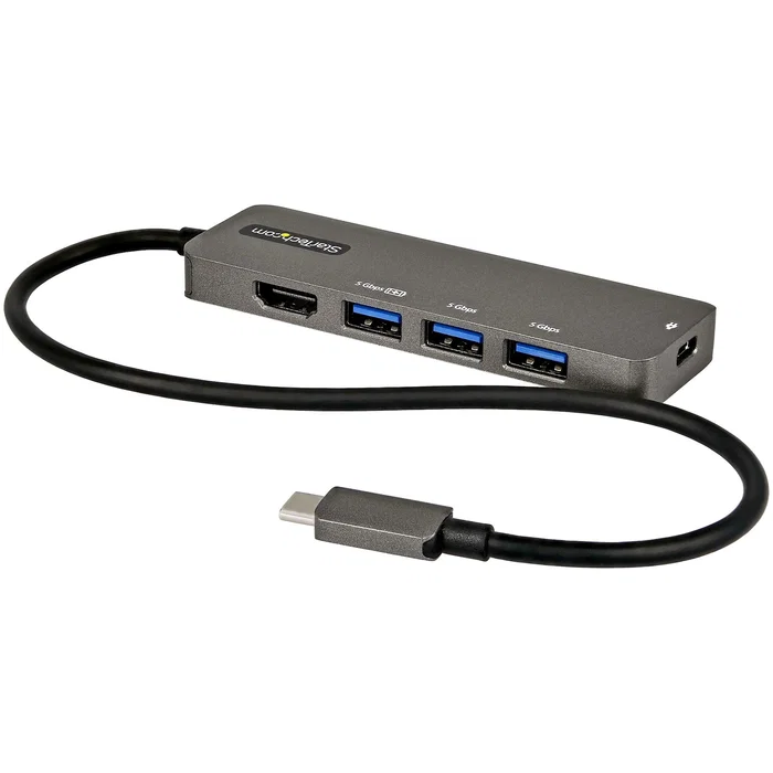 StarTech.com Docking Station USB-C a HDMI 2.0b 4K 60Hz HDR10, PD 100W, Hub USB 3.0 4 Puertos, Negro Gris StarTech.com Docking Station USB-C a HDMI 2.0b 4K 60Hz HDR10, PD 100W, Hub USB 3.0 4 Puertos, Negro Gris