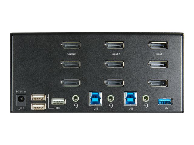 StarTech.com Switch KVM de 2 Puertos DisplayPort para 3 Monitores 4K 60Hz