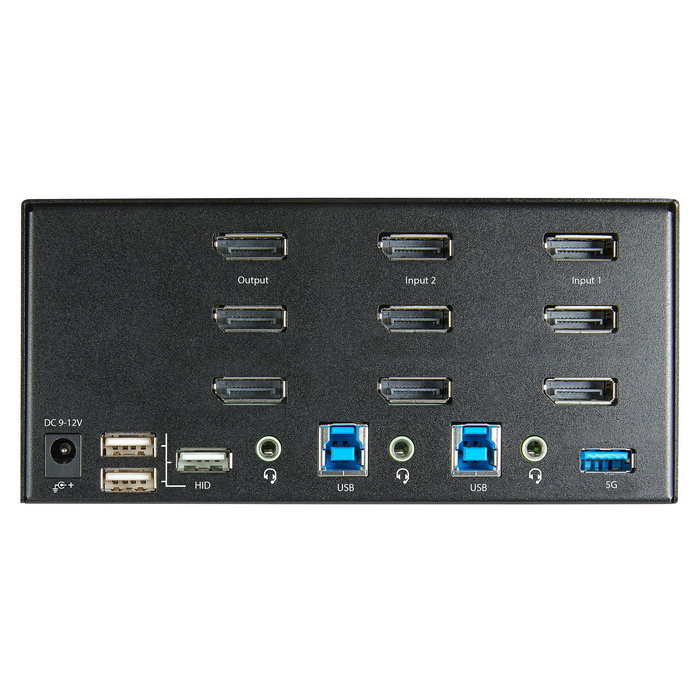 StarTech Conmutador KVM 2 Puertos DisplayPort 1.2 para 2 Ordenadores - Soporta 4K UHD a 60Hz HDR y 3 Monitores con Hub USB 3.0 de 2 Puertos y Audio 5.1 - DP2KHDUSBA (3840 x 2160)