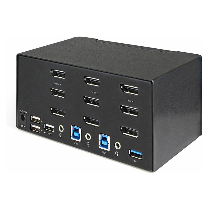StarTech Conmutador KVM 2 Puertos DisplayPort 1.2 para 2 Ordenadores - Soporta 4K UHD a 60Hz HDR y 3 Monitores con Hub USB 3.0 de 2 Puertos y Audio 5.1 - DP2KHDUSBA (3840 x 2160)