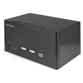 StarTech Conmutador KVM 2 Puertos DisplayPort 1.2 para 2 Ordenadores - Soporta 4K UHD a 60Hz HDR y 3 Monitores con Hub USB 3.0 de 2 Puertos y Audio 5.1 - DP2KHDUSBA (3840 x 2160)