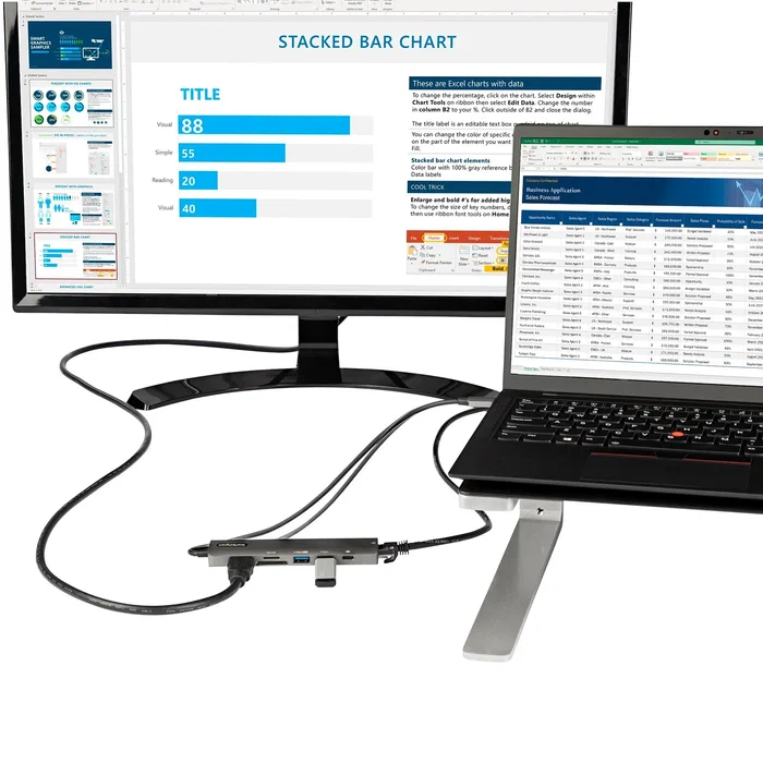 StarTech.com DKT30CHSDPD1 Docking Station USB-C 7-en/1 con HDMI 4K 60Hz, 2x USB-A 3.2, Ethernet Gigabit, Lector SD/microSD, USB Power Delivery 100W, Cable 30cm