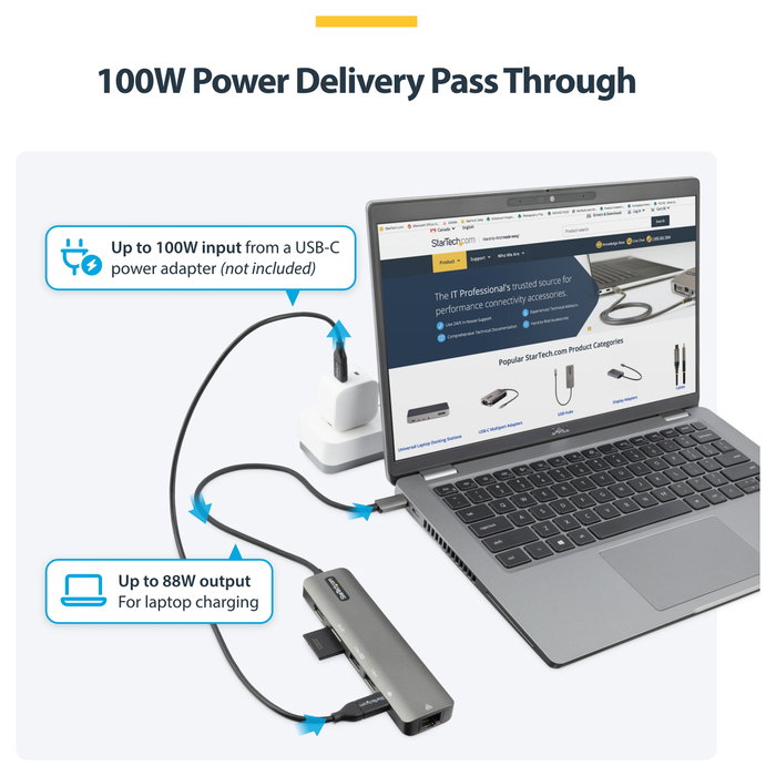Startech.com Adaptador Multipuertos USB-C Docking Station a HDMI 2.0 4K 60Hz 100W Power Delivery