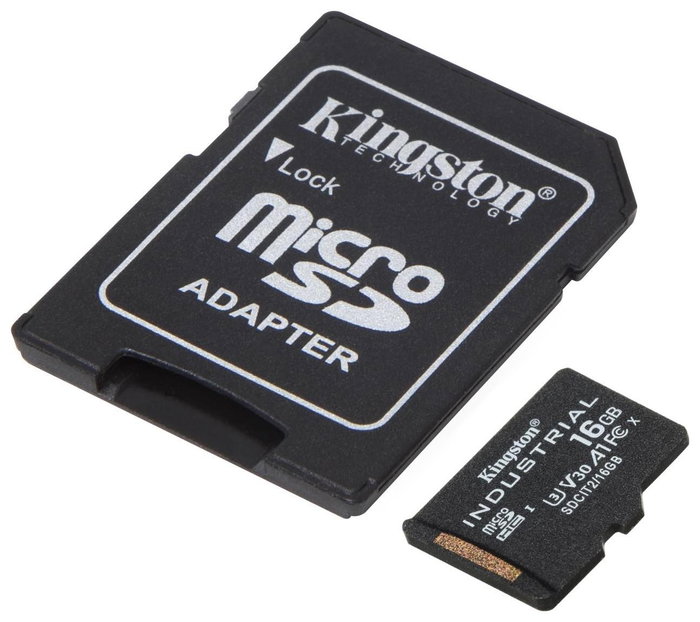 Kingston Tarjeta microSDHC Industrial 16 GB con adaptador SD