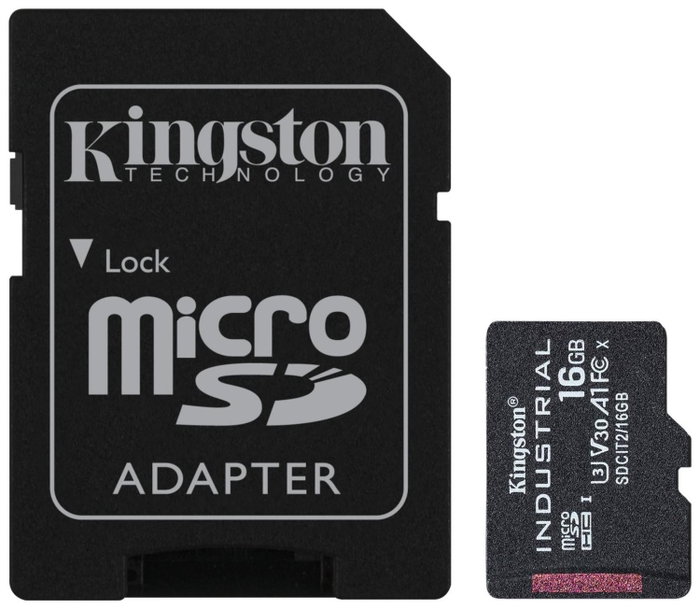 Kingston Tarjeta microSDHC Industrial 16 GB con adaptador SD