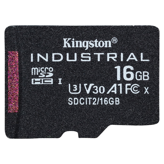 Kingston Tarjeta microSDHC Industrial 16GB Clase 10 UHS-I U3 A1 100MB/s + Adaptador SD