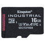 Kingston Tarjeta microSDHC Industrial 16GB Clase 10 UHS-I U3 A1 100MB/s + Adaptador SD