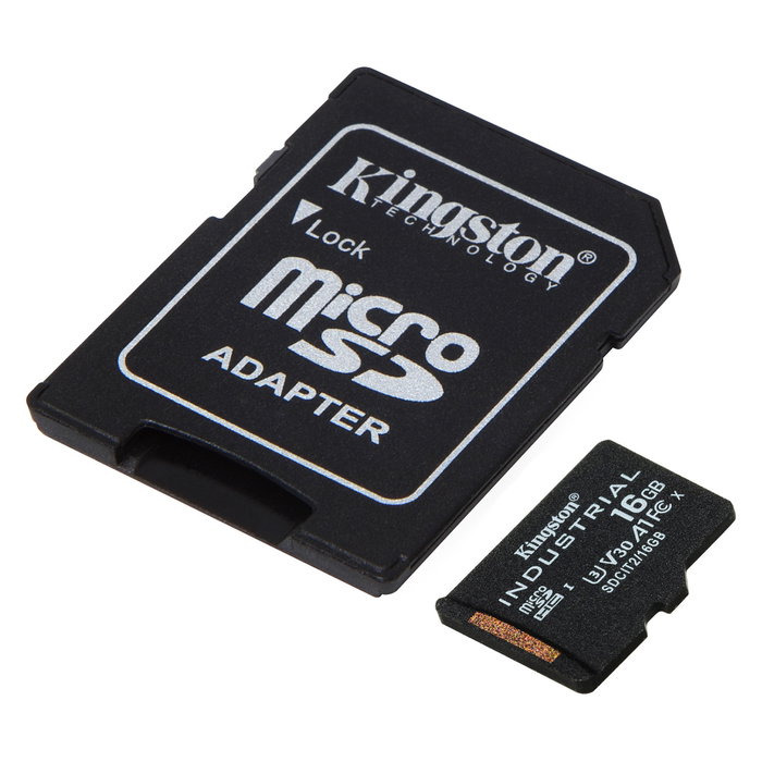 Kingston Tarjeta microSDHC Industrial 16GB Clase 10 UHS-I U3 A1 100MB/s + Adaptador SD