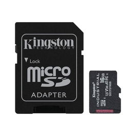 Kingston Tarjeta de Memoria Industrial microSDHC 16 GB UHS-I U3/V30/A1, Hasta 100 MB/s, Resistencia (-40 a 85 °C), Incluye Adaptador
