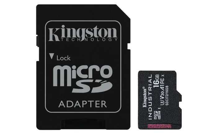 Kingston Tarjeta de Memoria Industrial microSDHC 16 GB UHS-I U3 V30 A1 Clase 10 - Resistente para Condiciones Extremas, Lectura 100MB/s, Escritura 80MB/s, con Adaptador SD