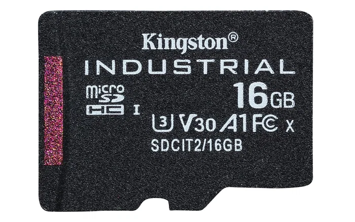 Kingston Tarjeta de Memoria Industrial microSDHC 16 GB UHS-I U3 V30 A1 Clase 10 - Resistente para Condiciones Extremas, Lectura 100MB/s, Escritura 80MB/s, con Adaptador SD