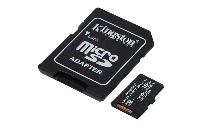 Kingston Tarjeta de Memoria Industrial microSDHC 16 GB UHS-I U3 V30 A1 Clase 10 - Resistente para Condiciones Extremas, Lectura 100MB/s, Escritura 80MB/s, con Adaptador SD