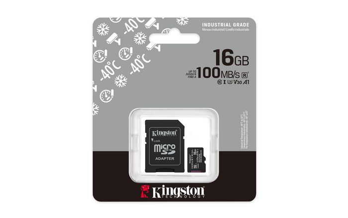 Kingston Tarjeta microSDHC Industrial 16 GB con adaptador SD