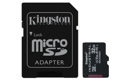 Kingston Technology Tarjeta microSDHC Industrial 32GB Clase 10 UHS-I 100MB/s Lectura 80MB/s Escritura con Adaptador SD