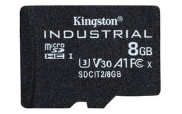 Kingston 8GB Tarjeta microSD Industrial Class 10 UHS-I U3 V30 A1 TLC NAND 3.3V adaptador