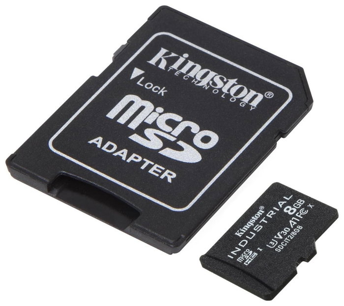 Kingston Industrial microSDHC 8GB Clase 10 A1 pSLC + Adaptador SD Kingston Industrial microSDHC 8GB Clase 10 A1 pSLC + Adaptador SD