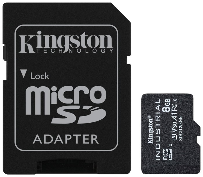 Kingston Industrial microSDHC 8GB Clase 10 A1 pSLC + Adaptador SD Kingston Industrial microSDHC 8GB Clase 10 A1 pSLC + Adaptador SD