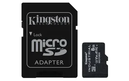 Kingston MESDCIT2/8GB Tarjeta microSD Industrial 8GB microSDHC UHS-I Clase 10 A1 V30 U3 pSLC - Adaptador SD, Resistente para Condiciones Extremas