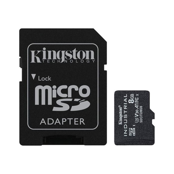 Kingston Industrial microSDHC Tarjeta de Memoria 8GB Clase 10 UHS-I U3, V30, A1, Lectura 100MB/s, Resistente a Temperaturas Extremas (-40°C a 85°C), Incluye Adaptador SD Kingston Industrial microSDHC Tarjeta de Memoria 8GB Clase 10 UHS-I U3, V30, A1, Lectura 100MB/s, Resistente a Temperaturas Extremas (-40°C a 85°C), Incluye Adaptador SD