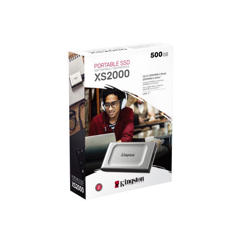 Kingston XS2000 500GB SSD Externo USB-C Negro, Plata
