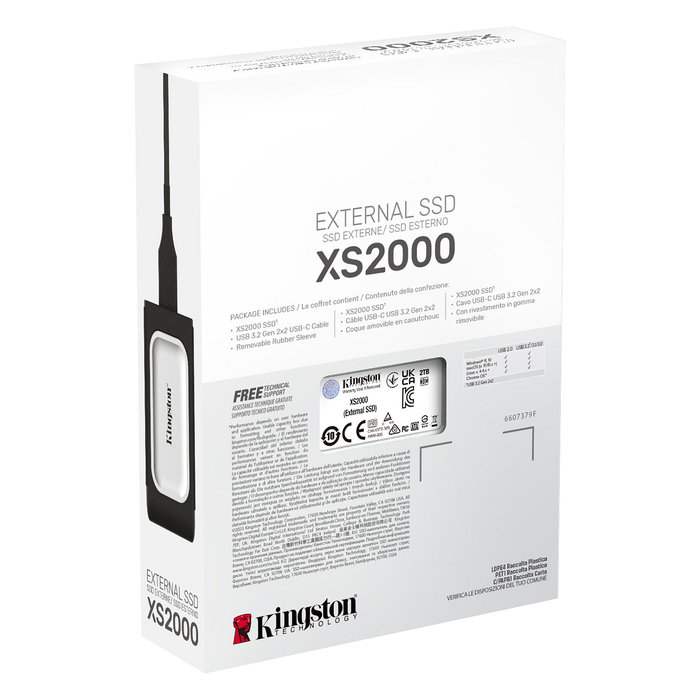Disco externo ssd kingston sxs2000 2tb usb 3.2 plata