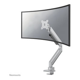 Neomounts NM-D775SILVERPLUS Brazo de Monitor de Escritorio con Resorte de Gas, para Pantallas Curvas/Planas de 10 a 49" (124.5 cm), Soporta 18 kg, Ajuste 180°, Color Plata